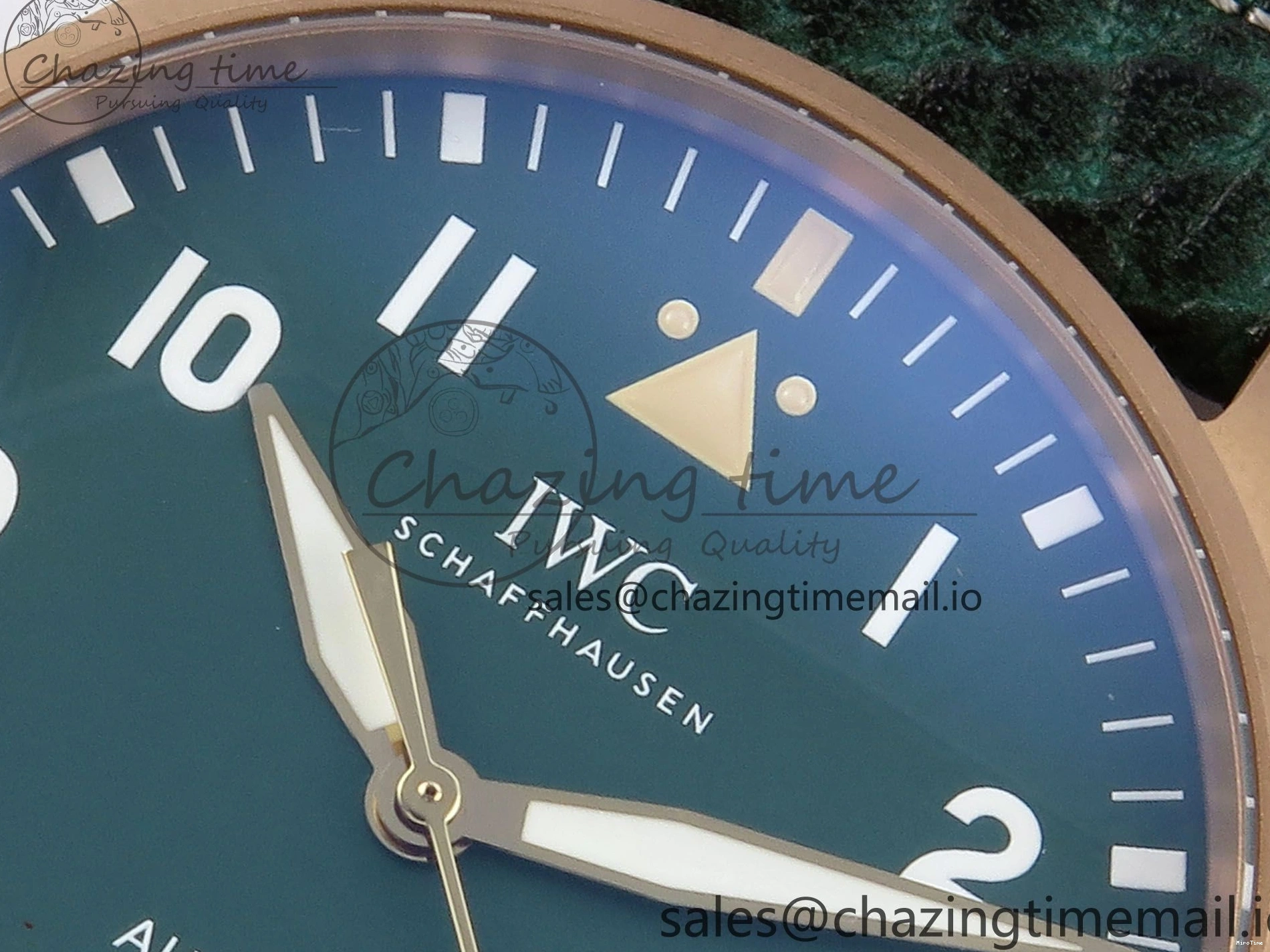 MIROTIME 0307 Durable Big Pilot IW329702 M+F 1:1 Best Edition Green Dial on Green Leather Strap MY 7006